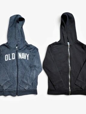 Old Navy Zip-Front Hoodies in Black & Blue